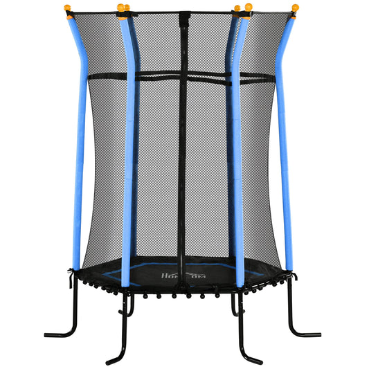 Homcom Cama Elástica Infantil De Jardín 122x111x190 Cm Carga 50 Kg Negro Y Azul_0