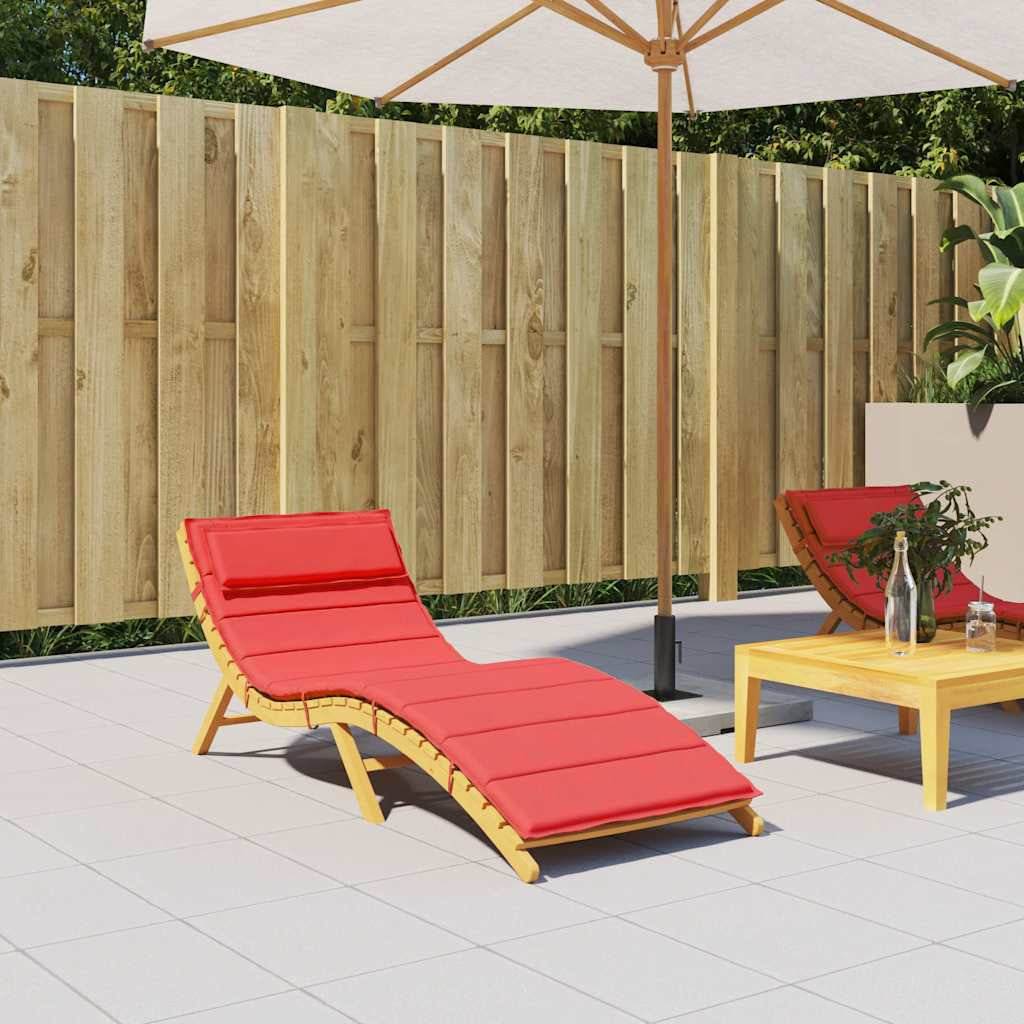 Vidaxl Cojín De Tumbona De Tela Oxford Rojo 180x60x4 Cm_1