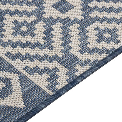Vidaxl Alfombra De Exterior De Tejido Plano Rayas Azules 80x150 Cm_3