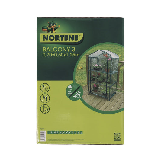 Invernadero De Balcon Balcony 3 1.25x0.7x0.5 M Verde Nortene_0