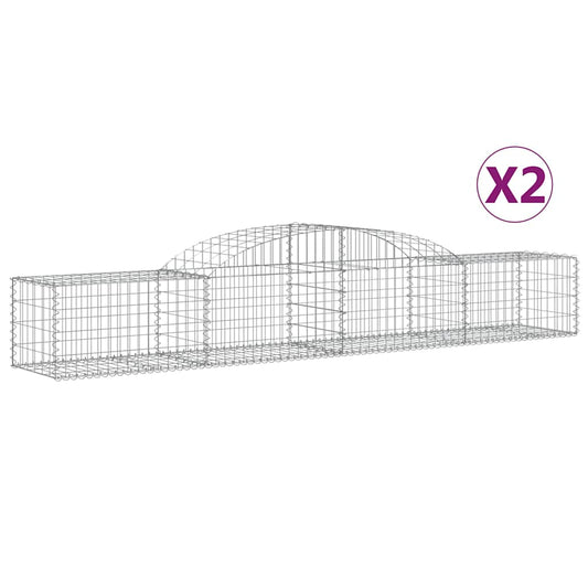 Cestas De Gaviones 2 Uds Forma De Arco Hierro 300x50x40/60 Cm_0