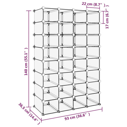 Zapatero Pp Transparente 93x36,5x140 Cm / Vetonek_4
