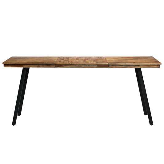 Mesa De Comedor De Teca Reciclada Y Acero 180x90x76 Cm_0