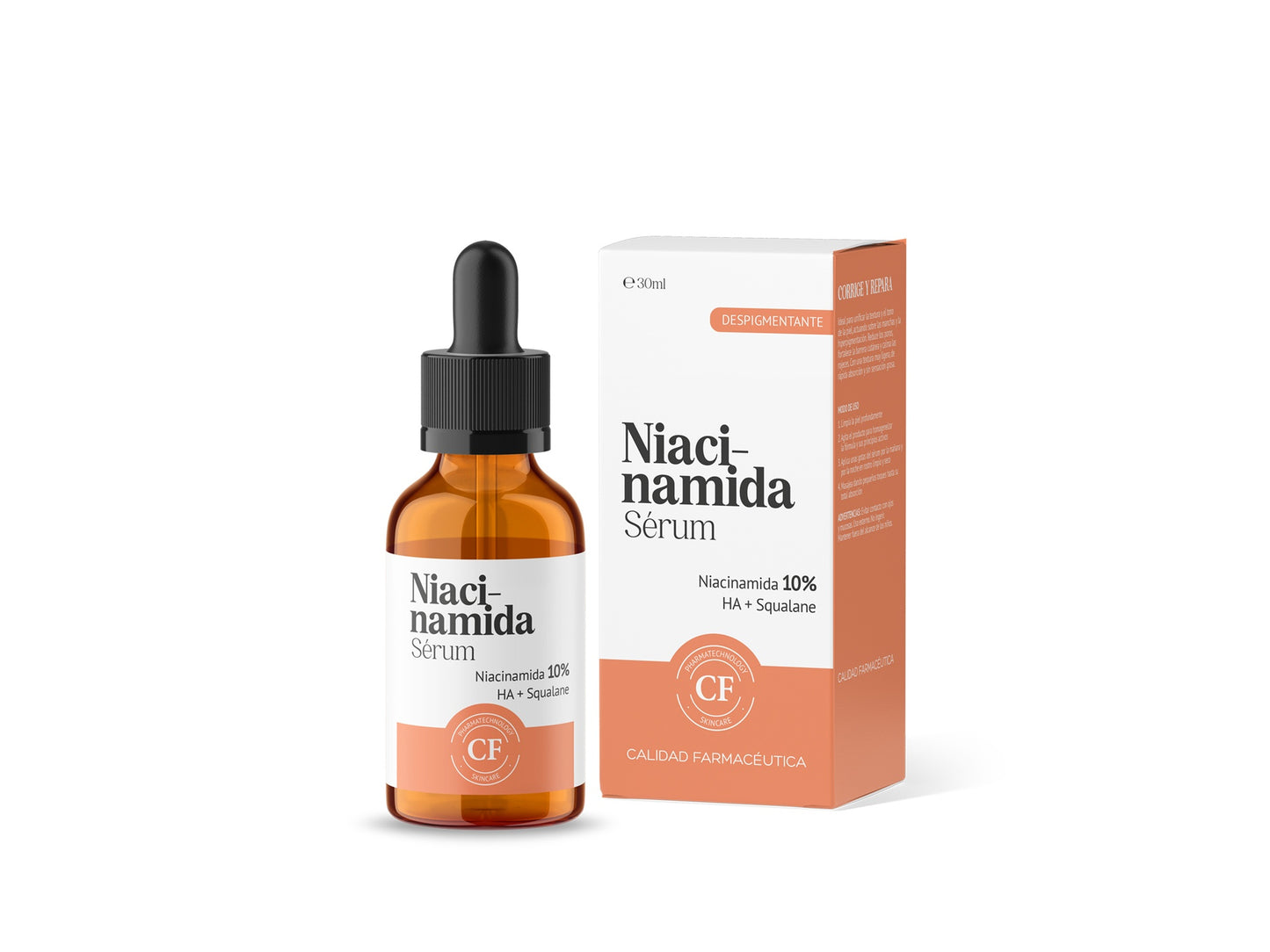 Sérum Despigmentante de Qualidade Farmacêutica com Niacinamida, Ácido Hialurónico e Esqualano 30 ml