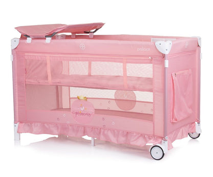 Cuna De Viaje Con Dosel Y Cambiador Palace Princess Pink New_3