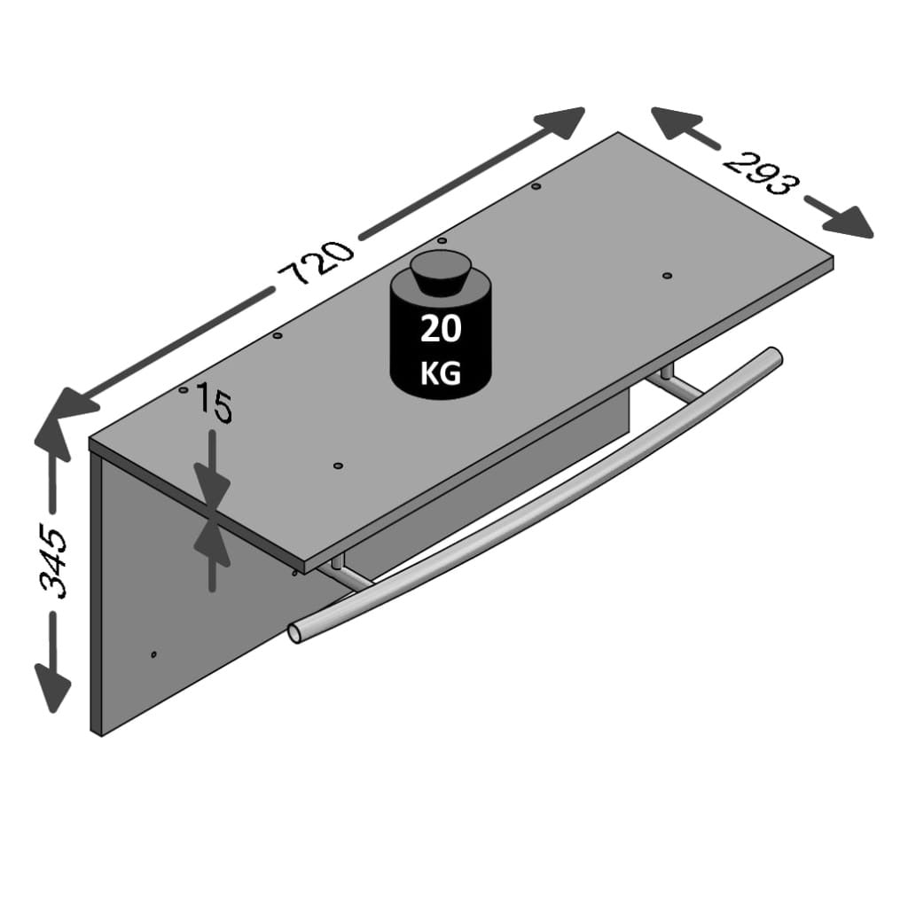 Fmd Perchero De Pared Marrón Envejecido 72x29,3x34,5 Cm_1