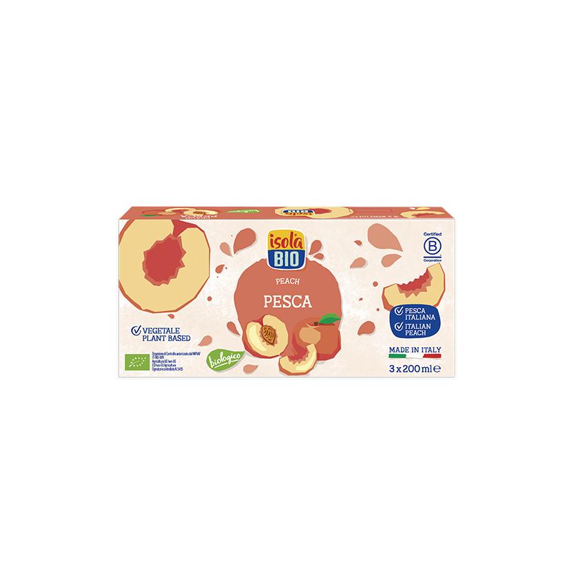 Sumo de Pêssego com Agave Isola Bio Orgânico, 3 x 200 ml