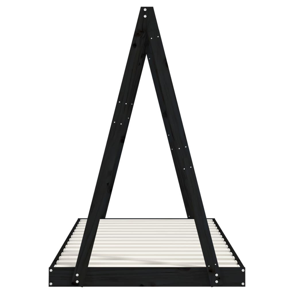 Vidaxl Estructura De Cama Para Niños Madera De Pino Negro 90x190 Cm_4