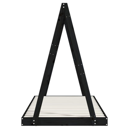 Vidaxl Estructura De Cama Para Niños Madera De Pino Negro 90x190 Cm_4