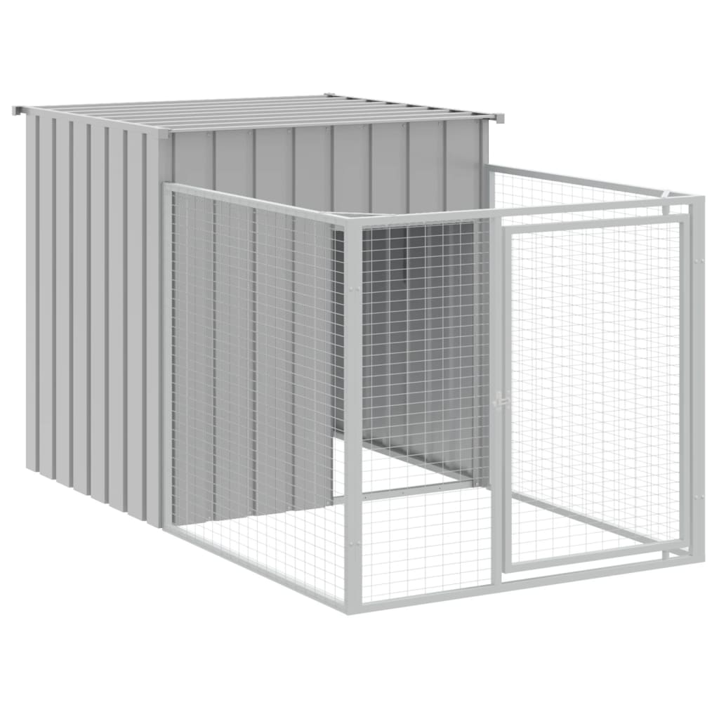 Caseta Perros Corral Acero Galvanizado Gris Claro 110x609x110cm_5