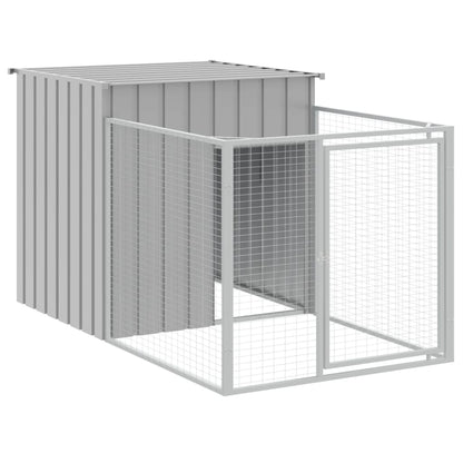 Caseta Perros Corral Acero Galvanizado Gris Claro 110x609x110cm_5