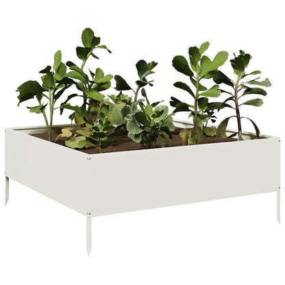 Arriate De Acero Blanco 100x100x25 Cm_2