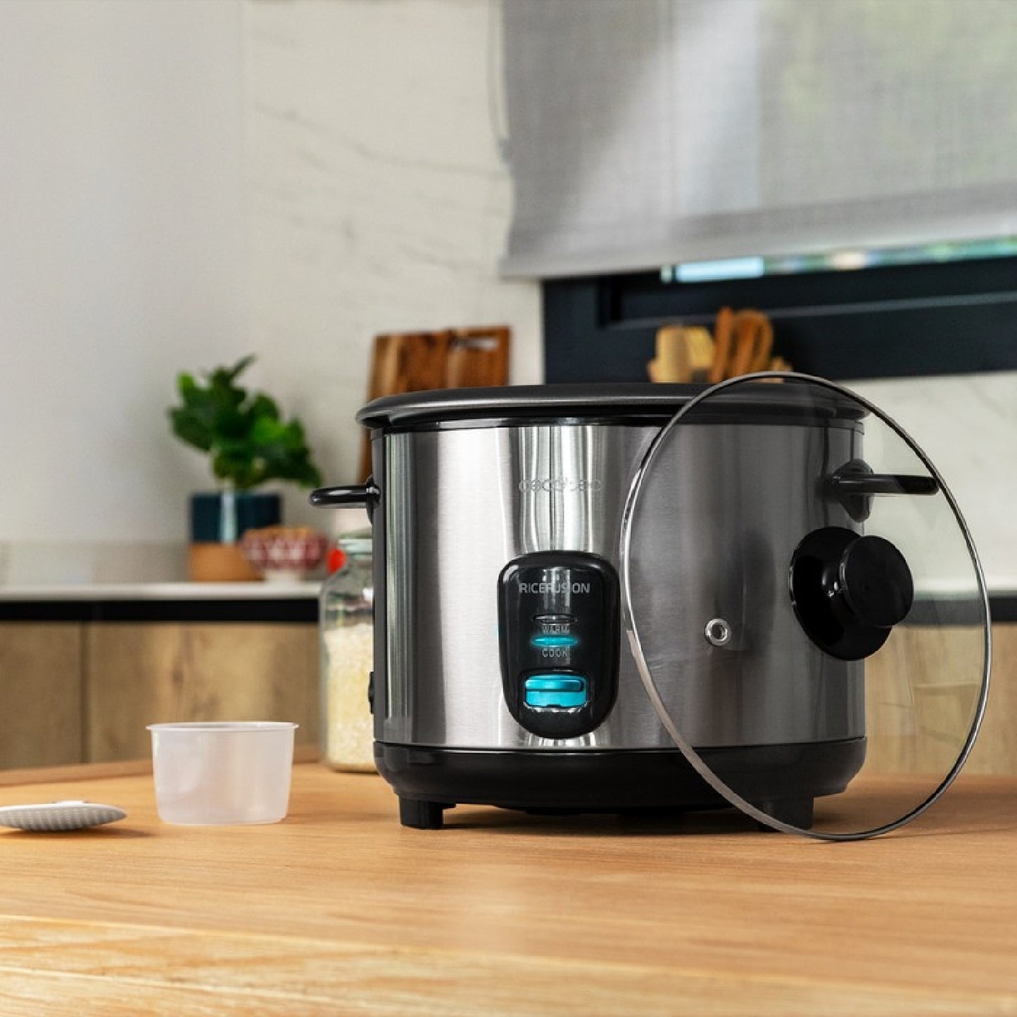 Cecotec Arrocera Ricefusion 7000 Inox. 700 W Capacidad 18 Litros 10 Raciones Acero Inox Y Tapa De Cristal_1