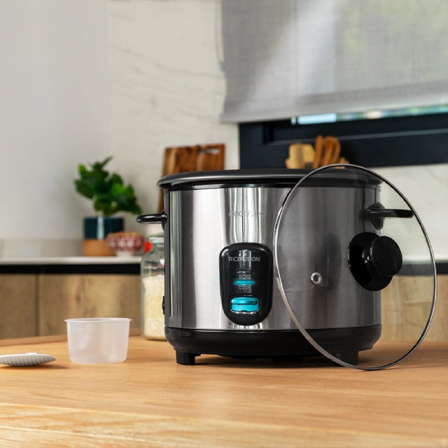 Cecotec Arrocera Ricefusion 7000 Inox. 700 W Capacidad 18 Litros 10 Raciones Acero Inox Y Tapa De Cristal_1
