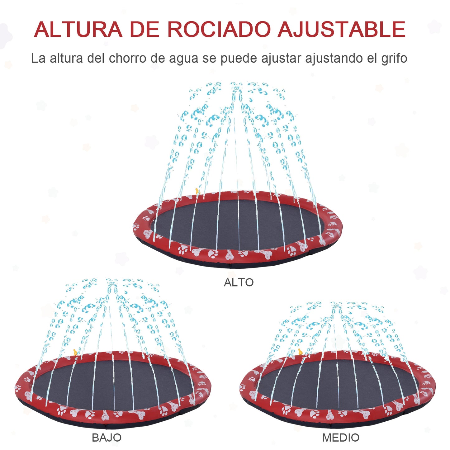 Pawhut Splash Pad Aspersor De Juegos De Agua 150 Cm Para Mascotas Jardín Patio_5