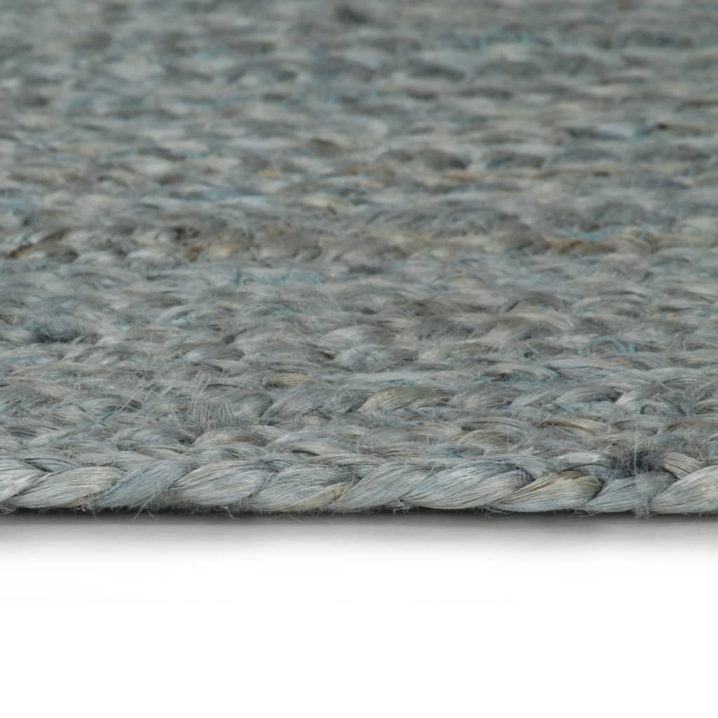 Alfombra De Yute Tejida A Mano Redonda Verde Oliva 240 Cm / Vetonek_0