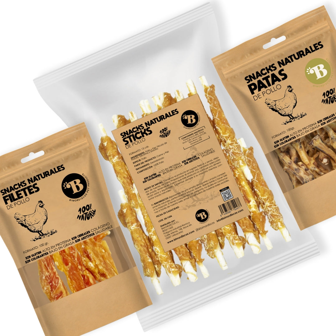 Bimordiscos Pack Snacks Naturales De Pollo Para Perros_0