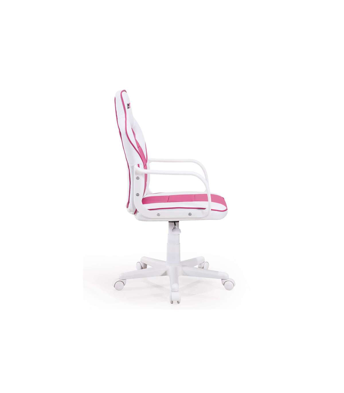 Sillon Giratorio Xtr Junior Regulable En Altura En Símil Piel Blanco/rosa, 98-108 Cm(alto_1