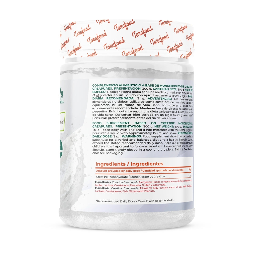 Creatina Creapure Monohidratada Neutra 300g Torafood_2