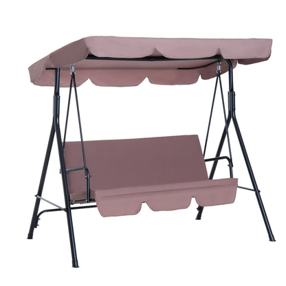 Outsunny Columpio De Jardín De 3 Plazas Con Techo Ajustable Acero 172x110x153 Cm_0