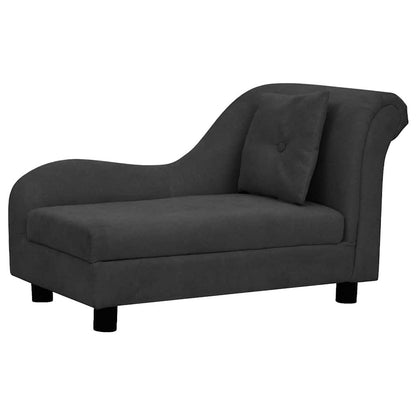 Vidaxl Sofá Para Perros Con Almohada Negro Felpa 83x44x44 Cm_0