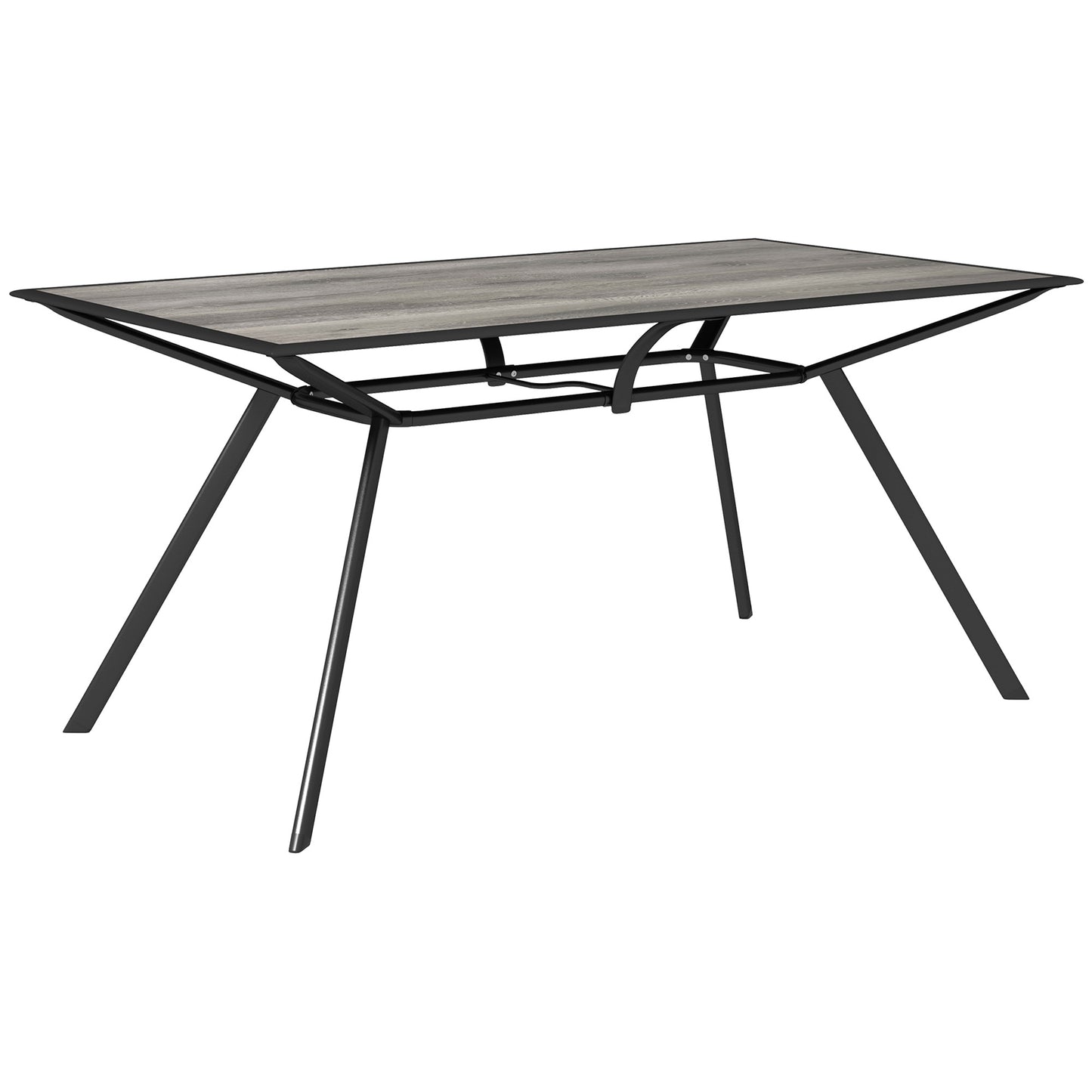 Outsunny Mesa De Jardín Exterior Con Encimera Imitación Madera Carga 70 Kg Gris_0