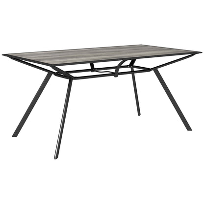 Outsunny Mesa De Jardín Exterior Con Encimera Imitación Madera Carga 70 Kg Gris_0