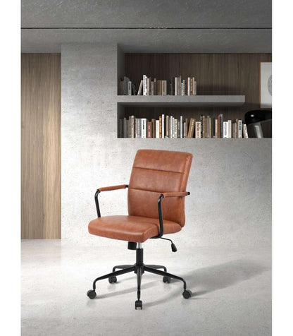 Silla Despacho Giratoria Elevable Acabado Polipiel Marrón, 64m(ancho) 91/99cm(altura) 70c_1