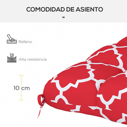 Outsunny Conjunto De Cojines Para Sillas De Comedor 48x48x7 Cm Rojo_5