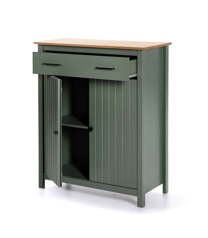 Mueble Auxiliar 2 Puertas 1 Cajón Mariana Acabado Verde, 110 Cm(alto) 90 Cm(ancho) 40 Cm(_3