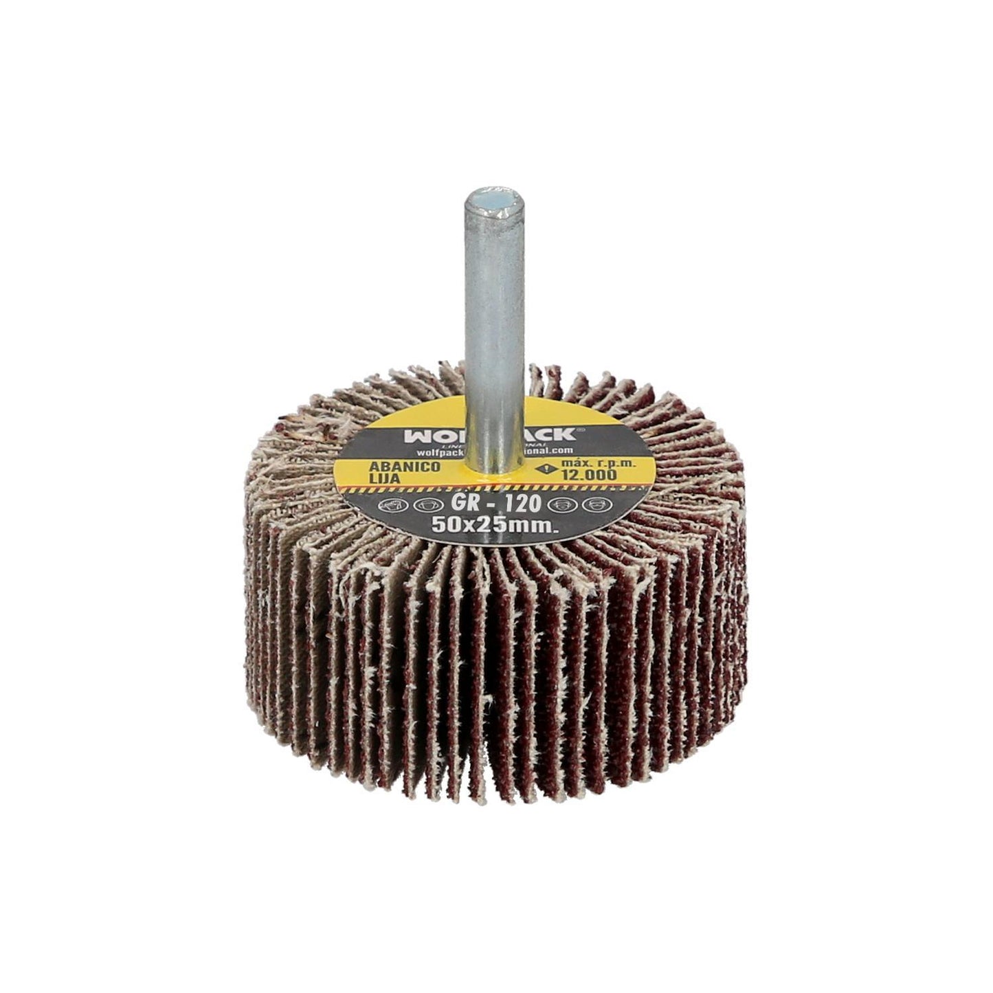 Abanico Lija Grano 120 Medida Ø 50 X 25 Mm. Disco Abrasivo Laminas, Ruedas Mil Hojas, Ruedas Abrasivas,lijado,desbaste,pulir_0