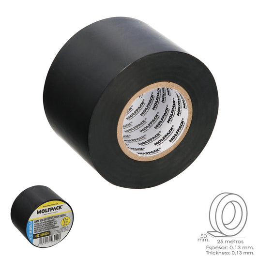 Cinta Aislante Profesional Negra Espesor 0.13 Mm. Ancho 50 Mm. Rollo 25 Metros Cinta Electricista, Cinta Aislante Cables_0
