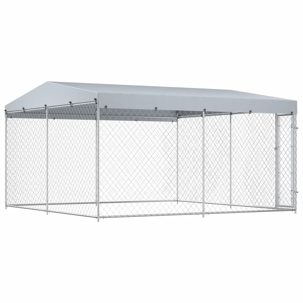 Perrera De Exterior Con Techo 382x382x225 Cm_3