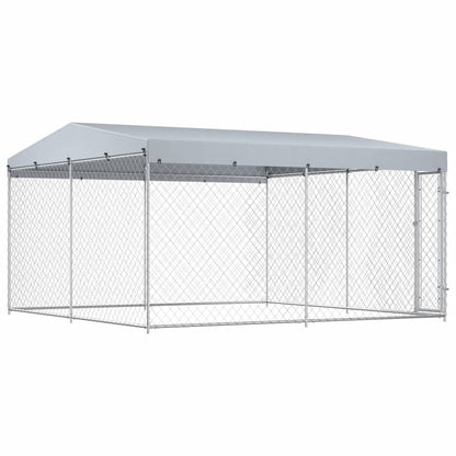 Perrera De Exterior Con Techo 382x382x225 Cm_3