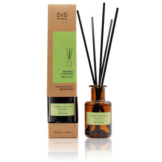 Ambientador Mikado Madera y Vetiver 1991 100 ml | Difusor de Varillas | Fragancia Amaderada y Elegante | Hogar_0