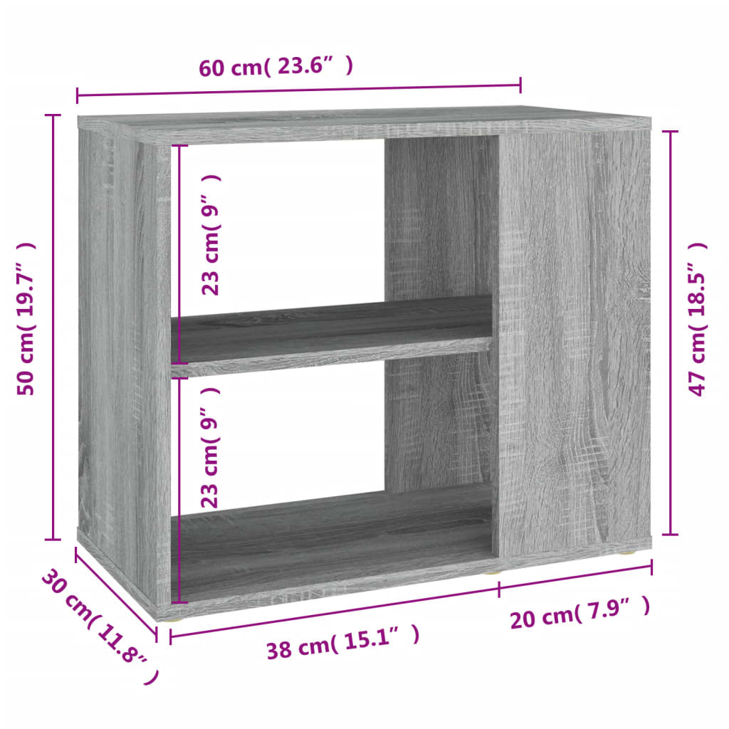Armario Auxiliar Madera Contrachapada Gris Sonoma 60x30x50 Cm / Vetonek_1