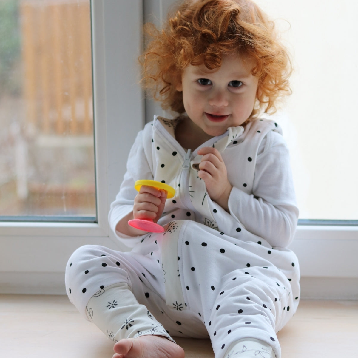 Saco De Dormir Con Pies Reversible T-m Jersey Algodón Black Dots-bloom_3