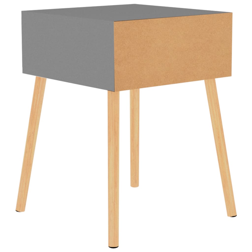 Mesita De Noche Madera De Ingeniería Gris 40x40x56 Cm_3