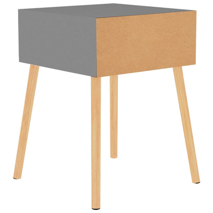 Mesita De Noche Madera De Ingeniería Gris 40x40x56 Cm_3