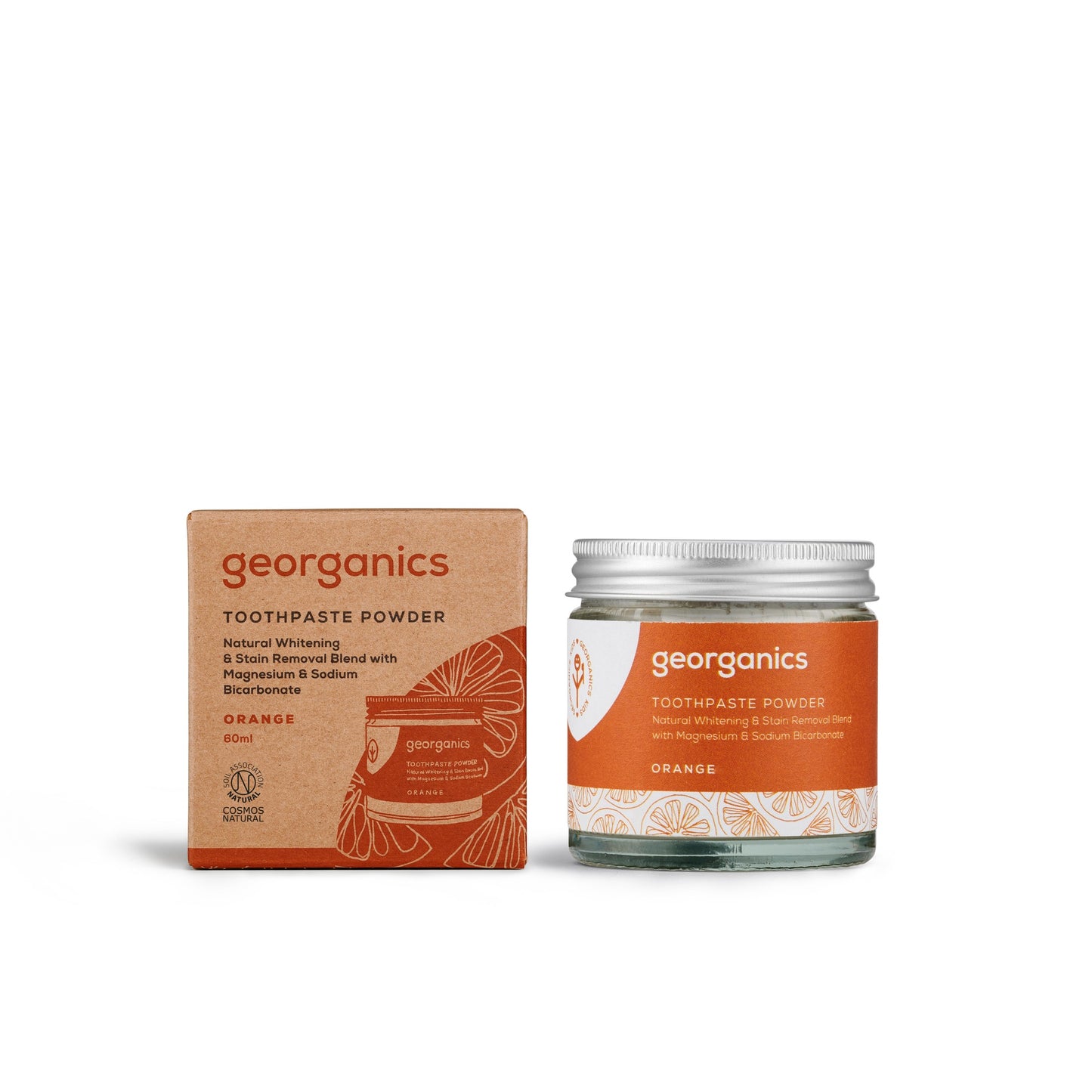 Georganics Bicarbonato e Pó de Laranja Branqueador Dentário 60 ml