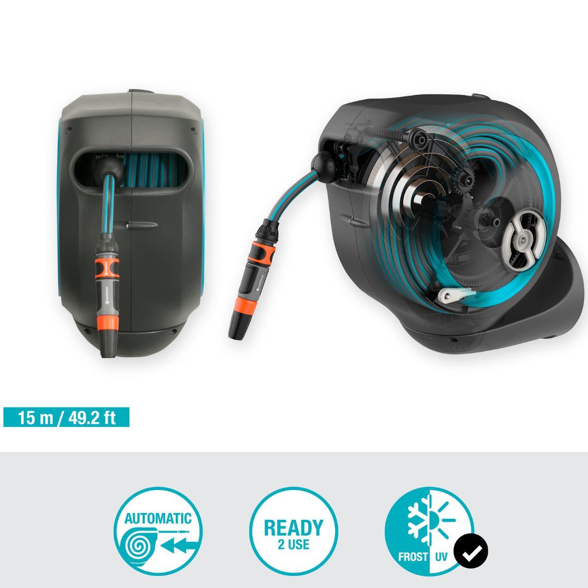 Enrolador de mangueira de parede Gardena RollUp S 15 m