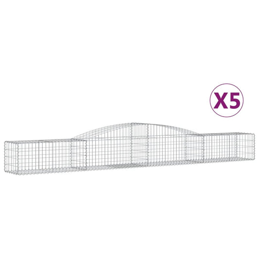 Cestas De Gaviones 5 Uds Forma De Arco Hierro 400x50x40/60 Cm_0