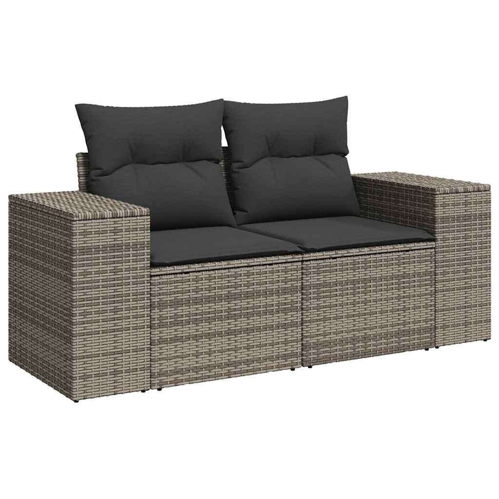 Set De Sofás De Jardín Con Cojines 9 Pzas Ratán Sintético Gris / Vetonek_3