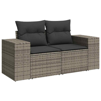 Set De Sofás De Jardín Con Cojines 9 Pzas Ratán Sintético Gris / Vetonek_3