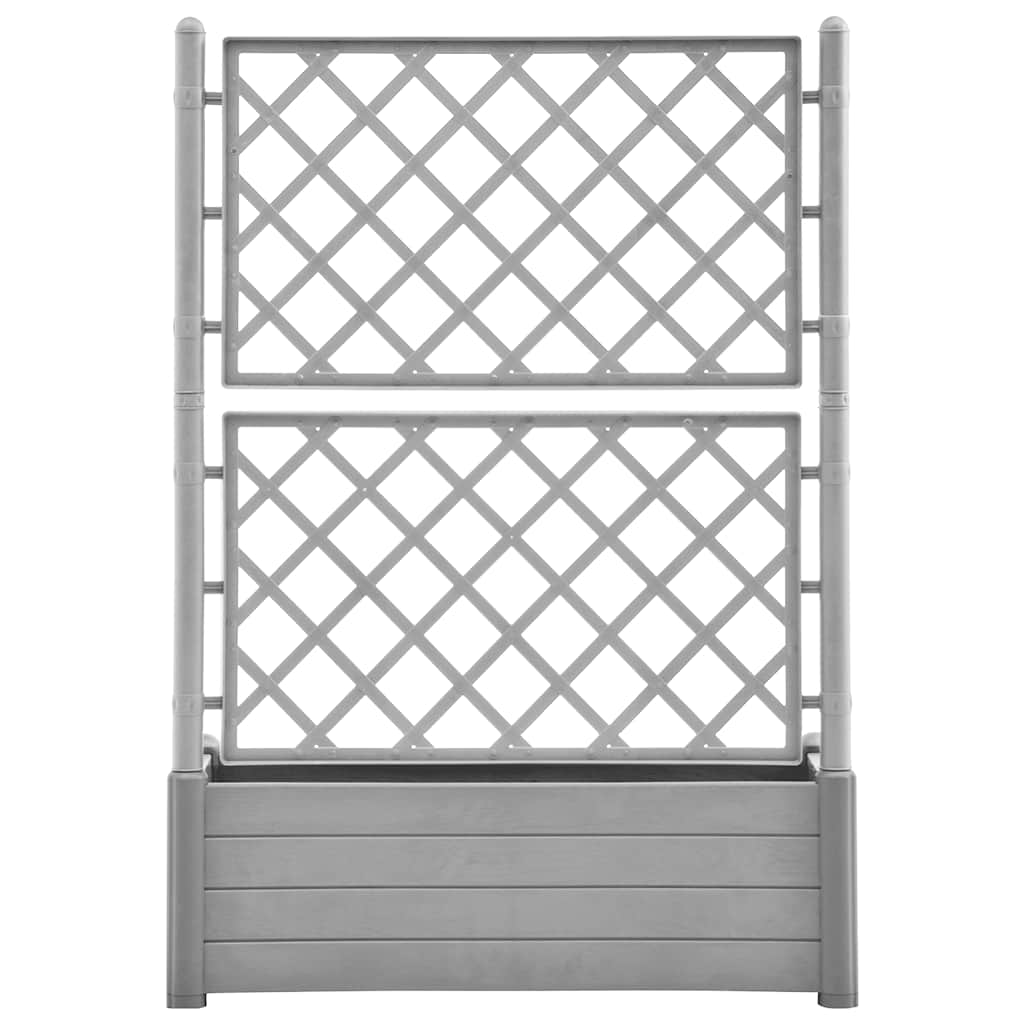 Jardinera Con Enrejado Pp Gris Piedra 100x43x142 Cm_3