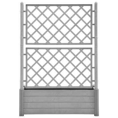 Jardinera Con Enrejado Pp Gris Piedra 100x43x142 Cm_3