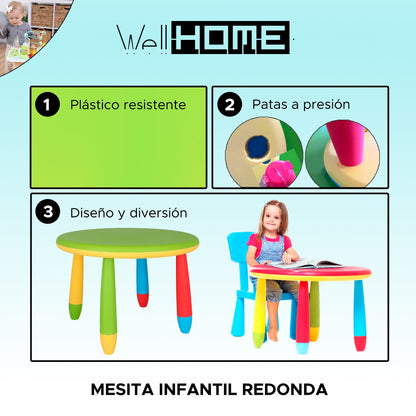 Mesita Infantil Rectangular Verde, Y 2 Sillas_1