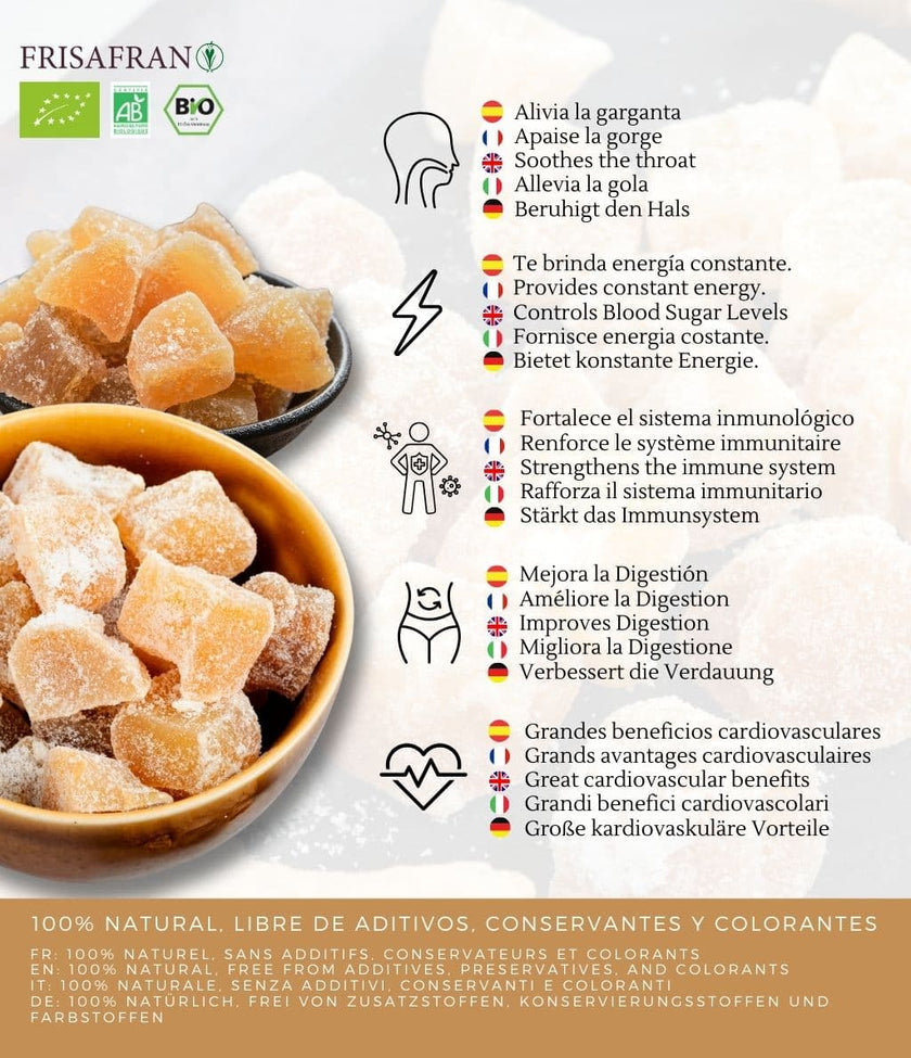 Jengibre En Dados Con Azúcar Eco | Calidad | Frisafran 1 Kg_3