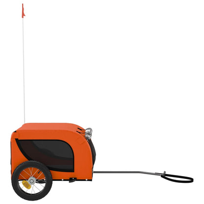 Remolque De Bicicleta Mascotas Hierro Tela Oxford Naranja Negro_4