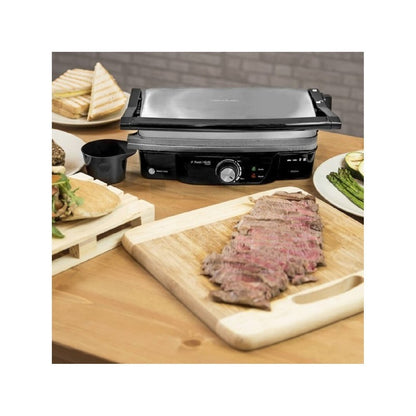Parrilla Eléctrica Rock'n Grill 1500. Revestimiento De Piedra Rockstone, 1500 W, Regulador De Temperatura, Apertura 180º, Superficie 28.7 X 17 Cm, A_1